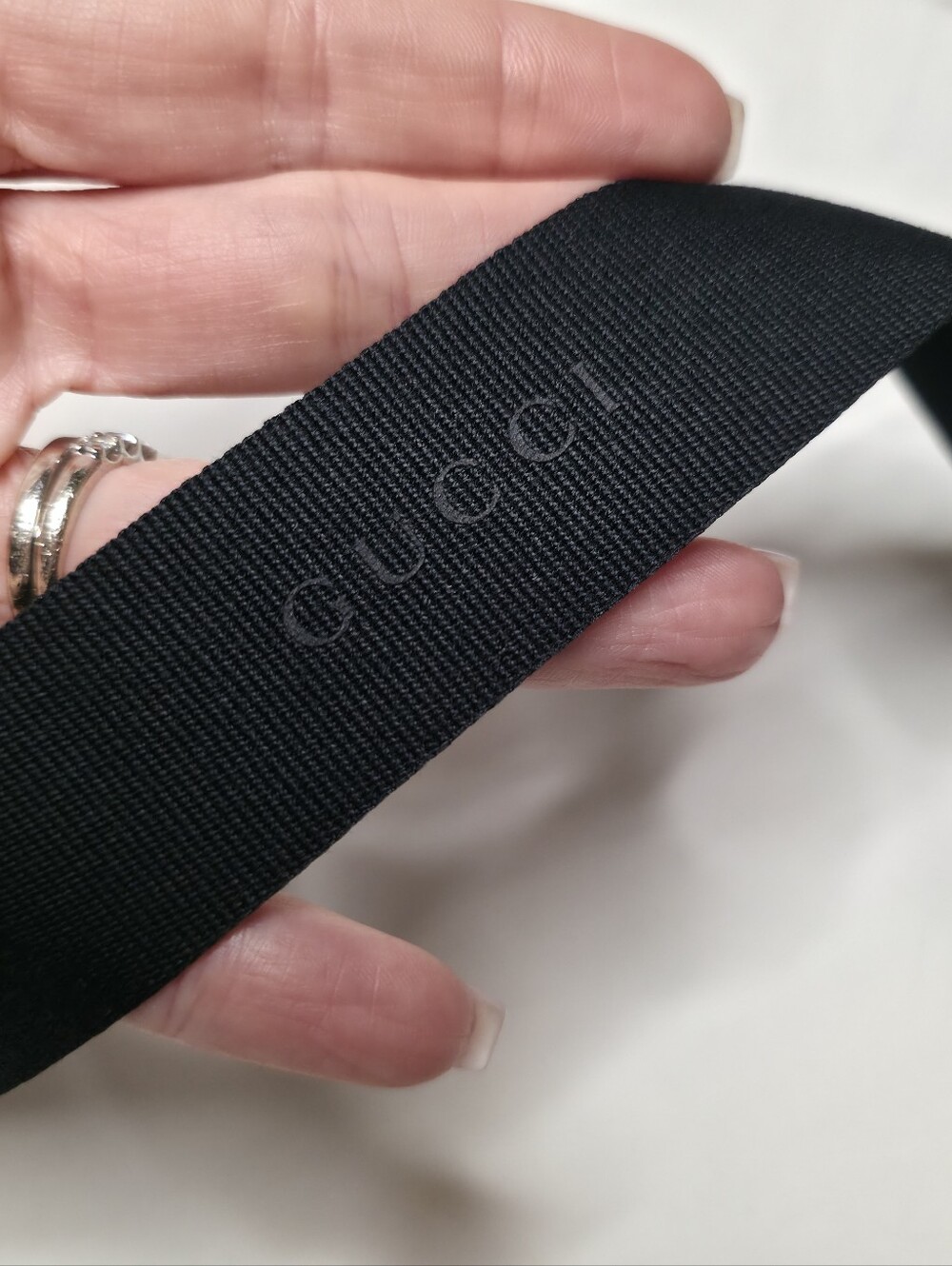 Deep Black Authentic Gucci Grosgrain Ribbon - 132" Long